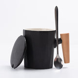 coffee mugs with wood handles modern cute office pink couple mug ceramic cup with lid tazas de ceramica creativas coffe tumbler
