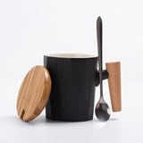 coffee mugs with wood handles modern cute office pink couple mug ceramic cup with lid tazas de ceramica creativas coffe tumbler